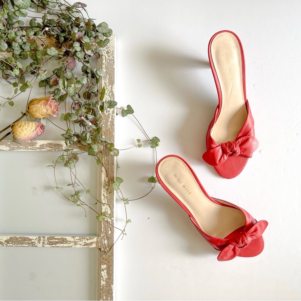 Nine West Red Bow Heels
